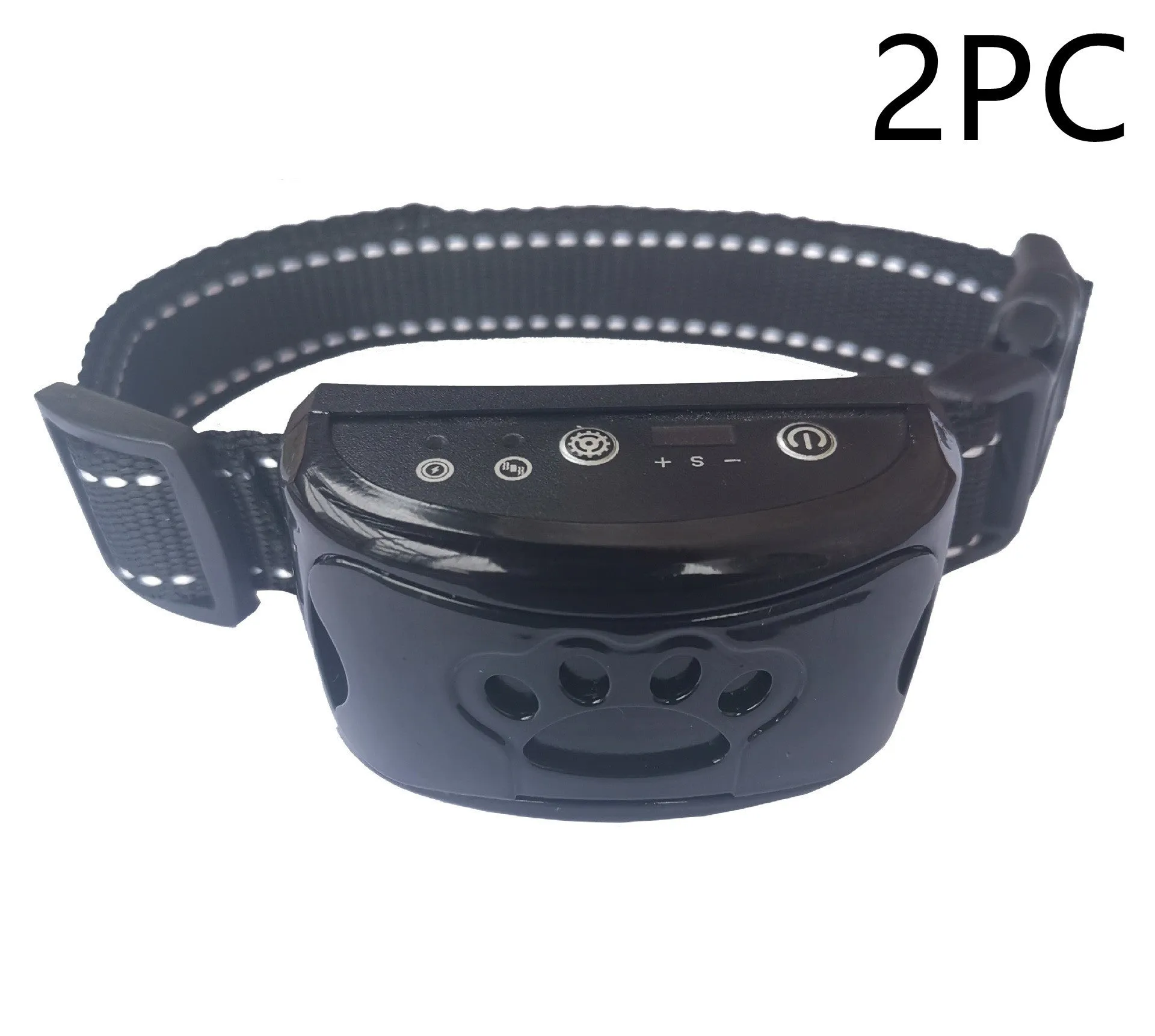 Waterproof rechargeable dog training collar with remote control in black colour, adjustable 6-35cm neck strap