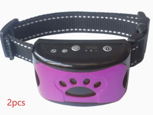 Waterproof rechargeable dog training collar with remote control in black colour, adjustable 6-35cm neck strap