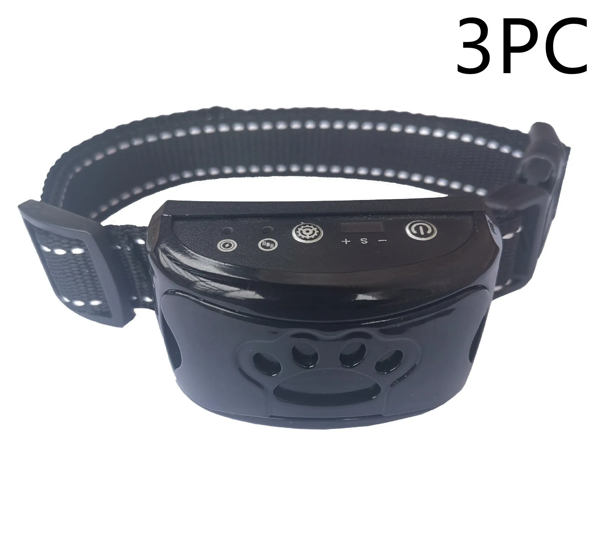 Waterproof rechargeable dog training collar with remote control in black colour, adjustable 6-35cm neck strap