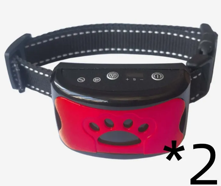 Waterproof rechargeable dog training collar with remote control in black colour, adjustable 6-35cm neck strap