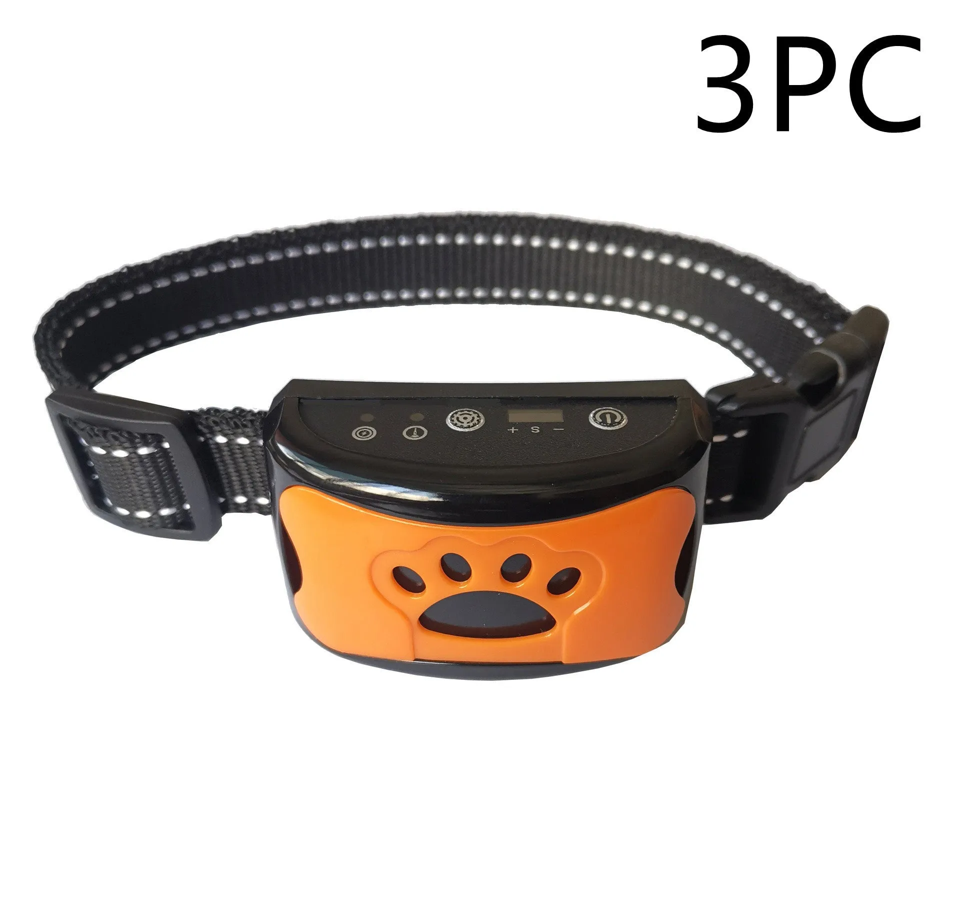 Waterproof rechargeable dog training collar with remote control in black colour, adjustable 6-35cm neck strap