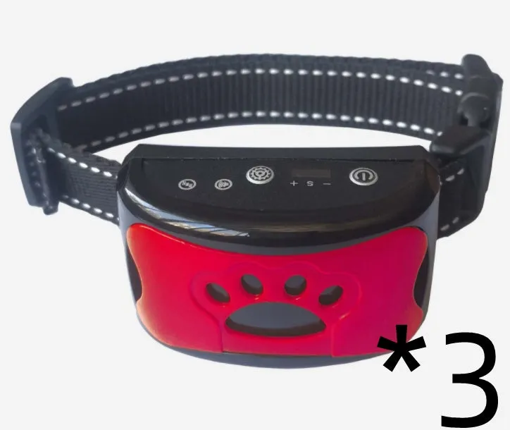 Waterproof rechargeable dog training collar with remote control in black colour, adjustable 6-35cm neck strap