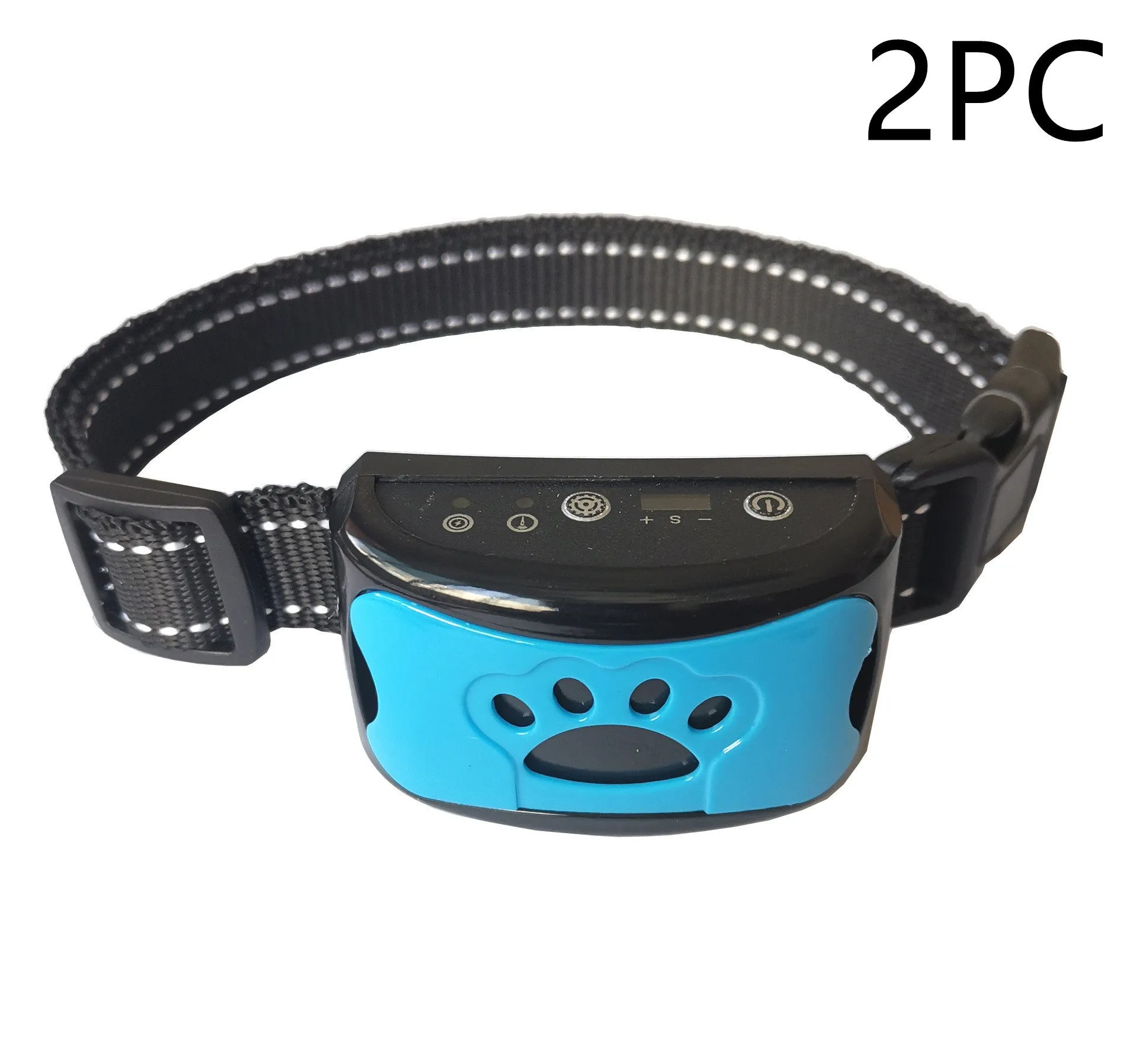 Waterproof rechargeable dog training collar with remote control in black colour, adjustable 6-35cm neck strap