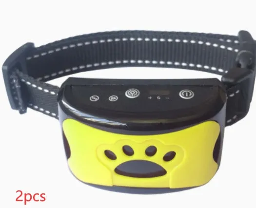 Waterproof rechargeable dog training collar with remote control in black colour, adjustable 6-35cm neck strap
