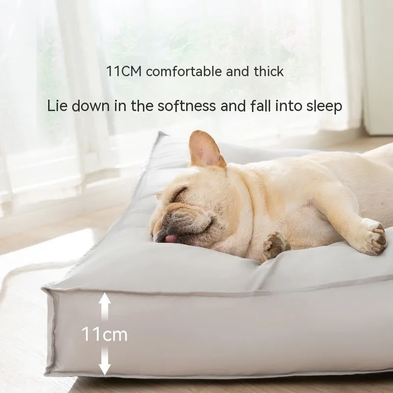 Waterproof dog bed in high-grade gray with non-slip bottom and detachable cover