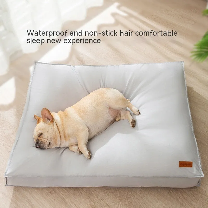 Waterproof dog bed in high-grade gray with non-slip bottom and detachable cover