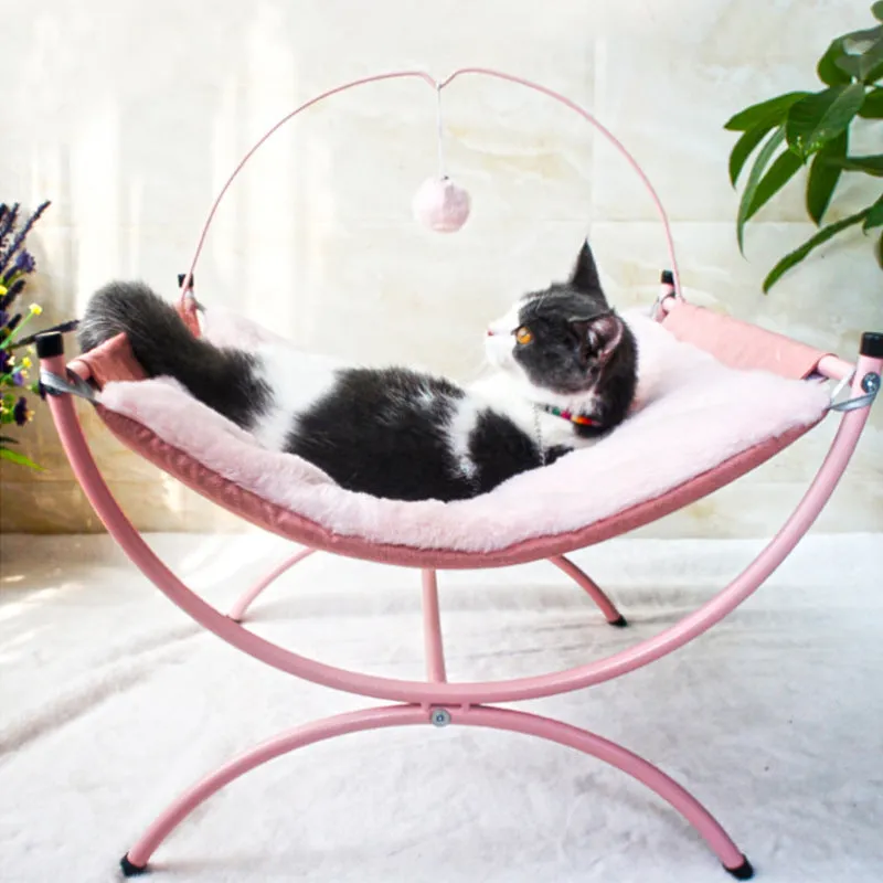 Four Seasons Universal Cat Recliner Bed in grey, 45x45x35 cm metal cloth pet nest