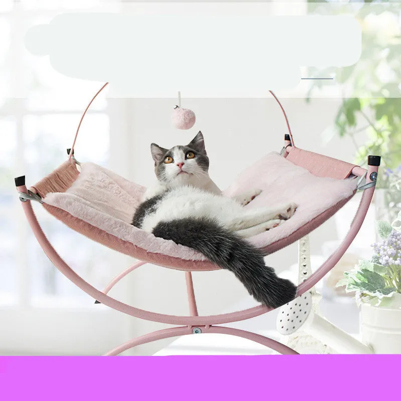 Four Seasons Universal Cat Recliner Bed in grey, 45x45x35 cm metal cloth pet nest