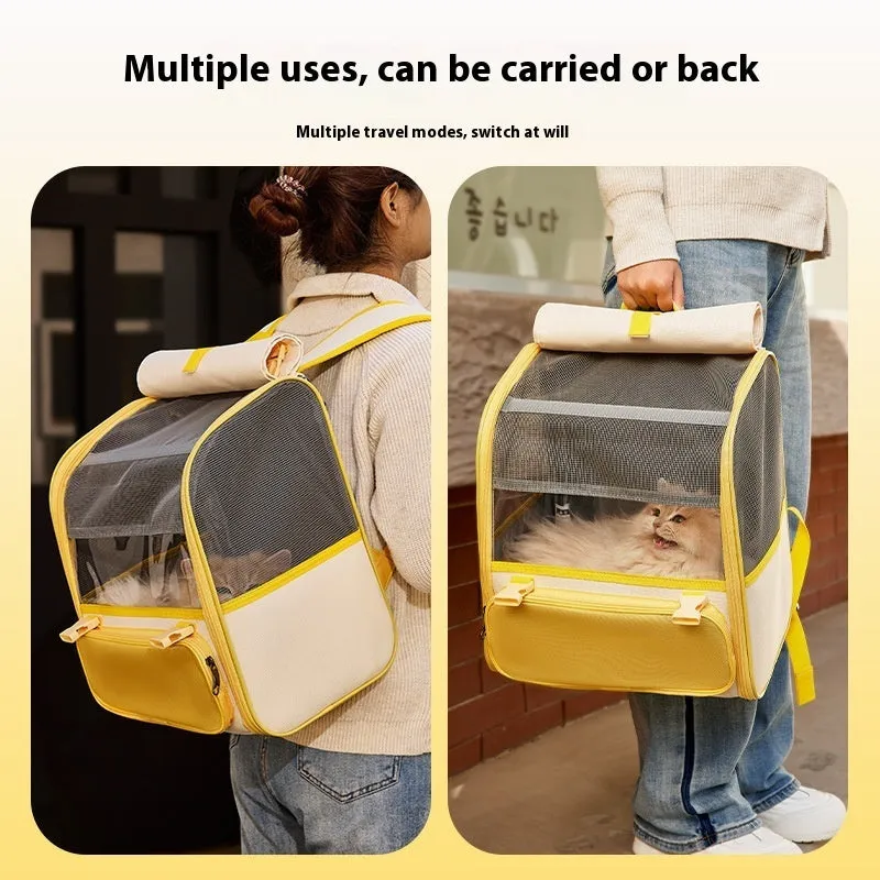Oxford cloth pet backpack for cats and small dogs up to 8kg in Quietly Elegant Gray