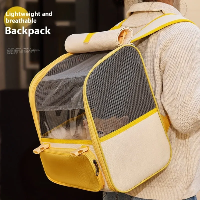Oxford cloth pet backpack for cats and small dogs up to 8kg in Quietly Elegant Gray