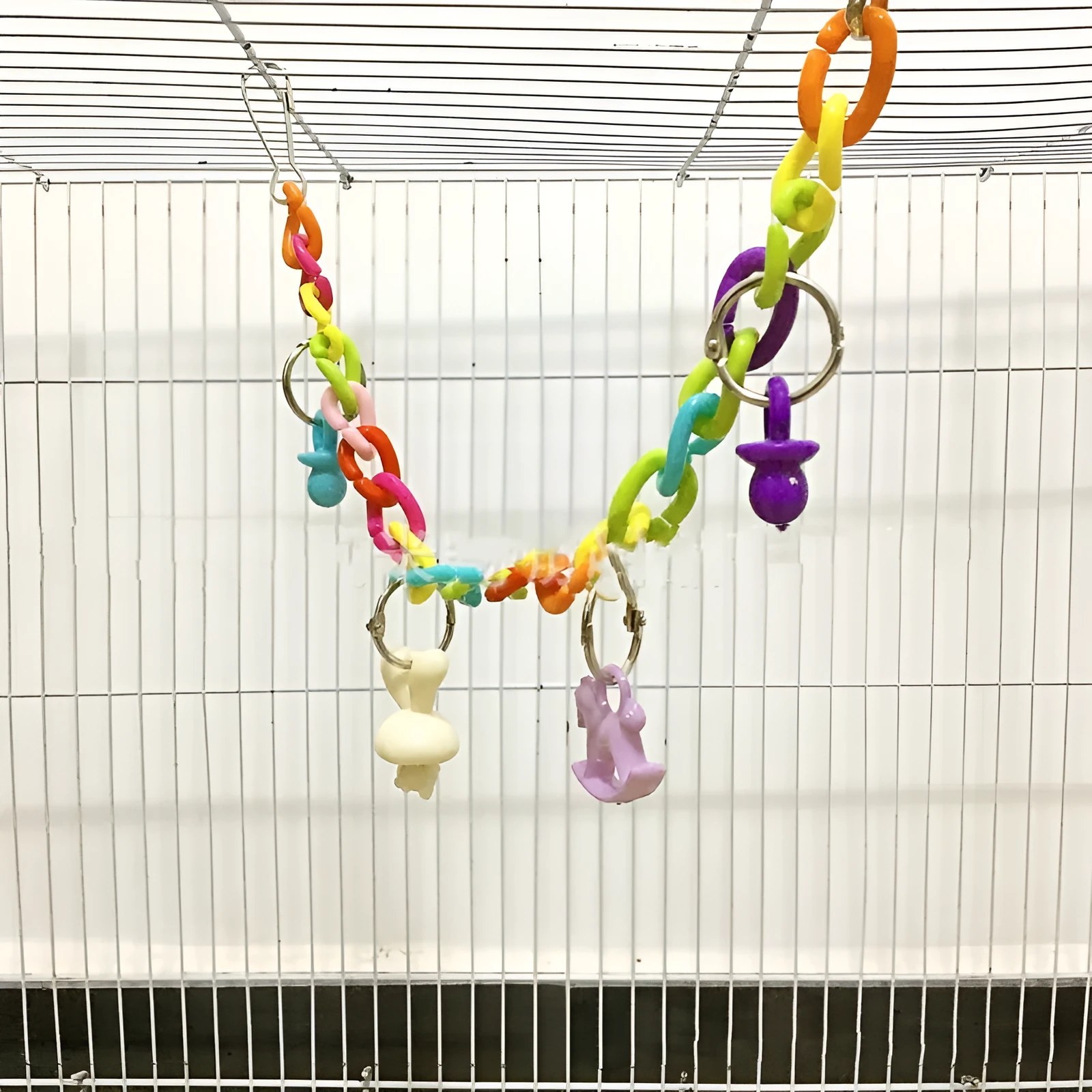 Parrot acrylic chain suspension bridge swing toy for birds, 225 model, transparent design
