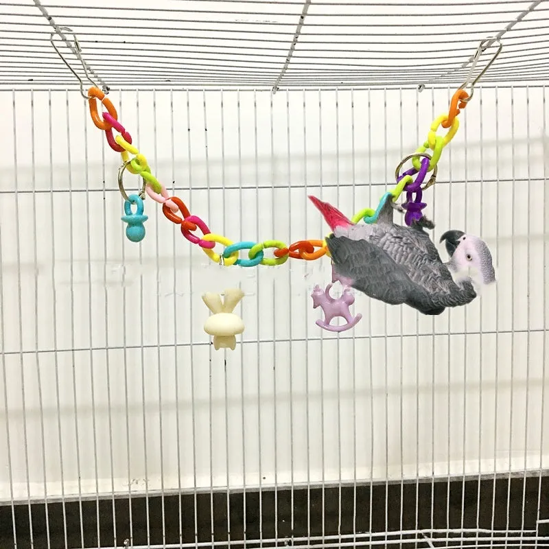 Parrot acrylic chain suspension bridge swing toy for birds, 225 model, transparent design