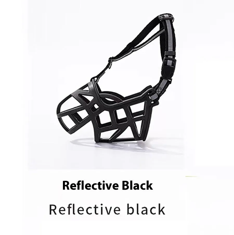Upgraded dog mouth cover anti-bite muzzle in black for small medium and large dogs plastic construction size 1 to 6