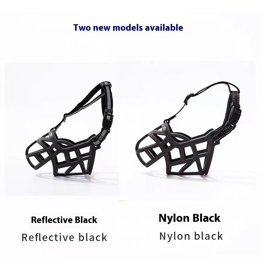 Upgraded dog mouth cover anti-bite muzzle in black for small medium and large dogs plastic construction size 1 to 6