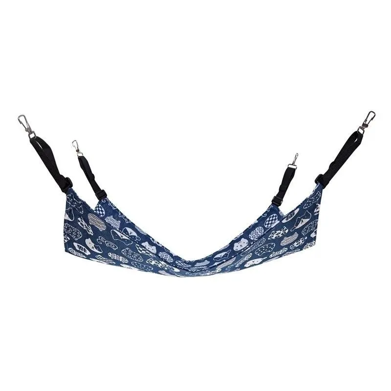 Cat fleece-lined hanging hammock in winter colour design for cage