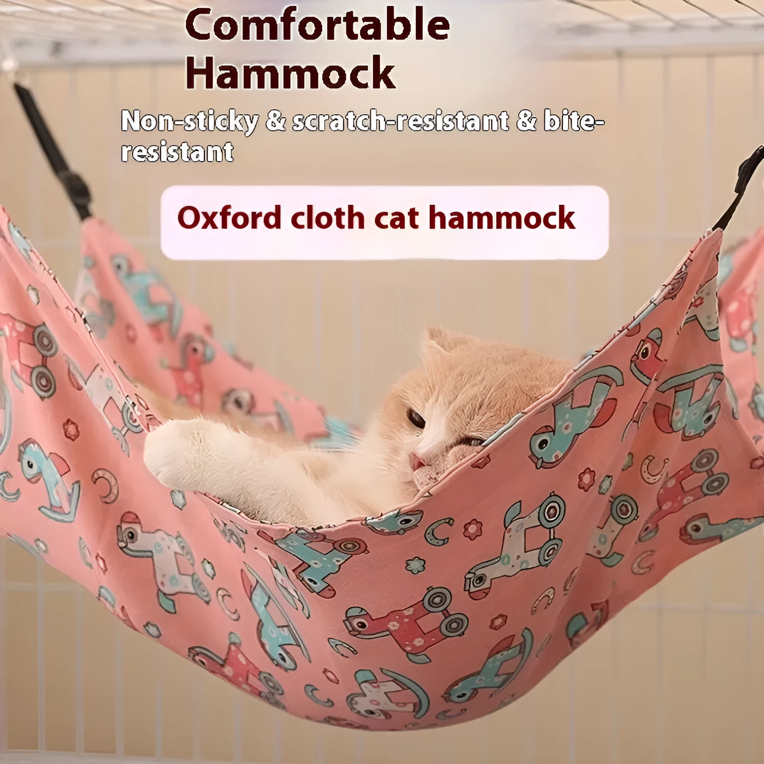Cat fleece-lined hanging hammock in winter colour design for cage