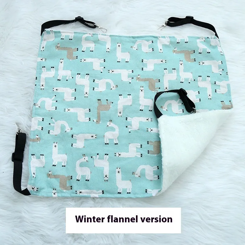 Cat fleece-lined hanging hammock in winter colour design for cage