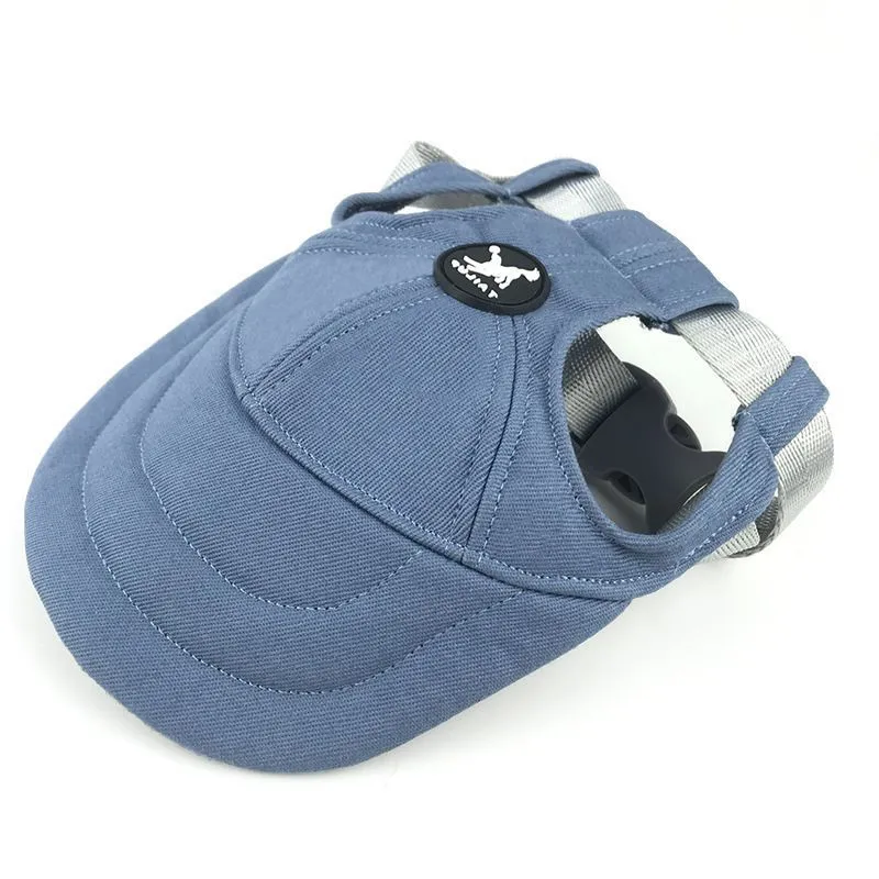 Multi-colour sun-proof polyester cotton and denim baseball cap for dogs and cats in pink, blue, and cowboy black
