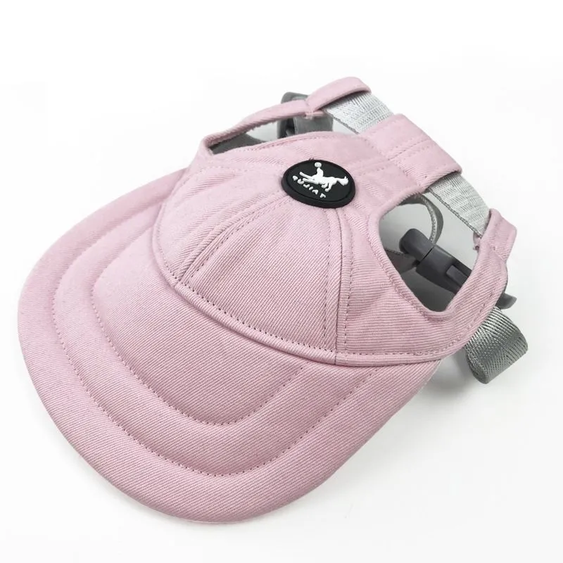 Multi-colour sun-proof polyester cotton and denim baseball cap for dogs and cats in pink, blue, and cowboy black