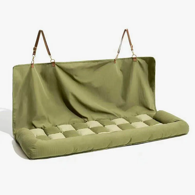 Car seat back pet bed stitching dog bed mat in single seat size cloth material khaki colour