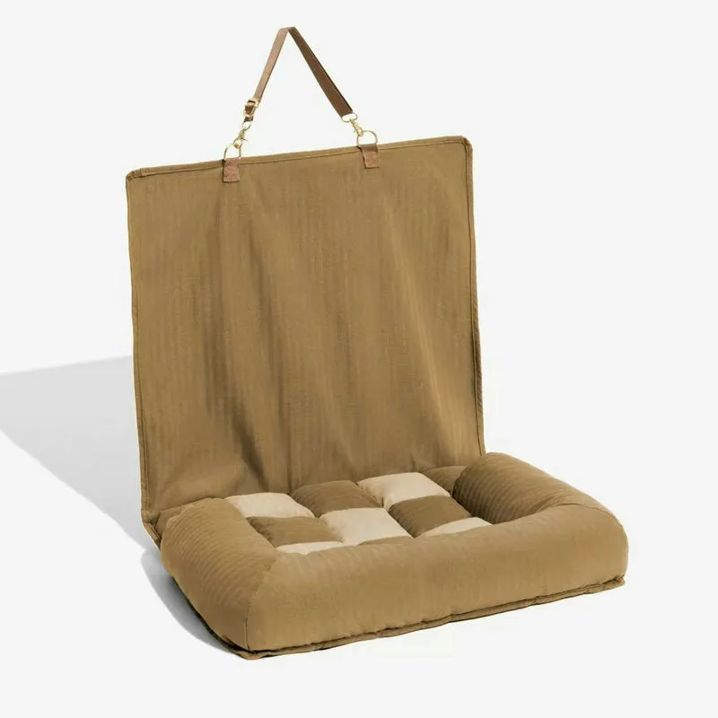 Car seat back pet bed stitching dog bed mat in single seat size cloth material khaki colour