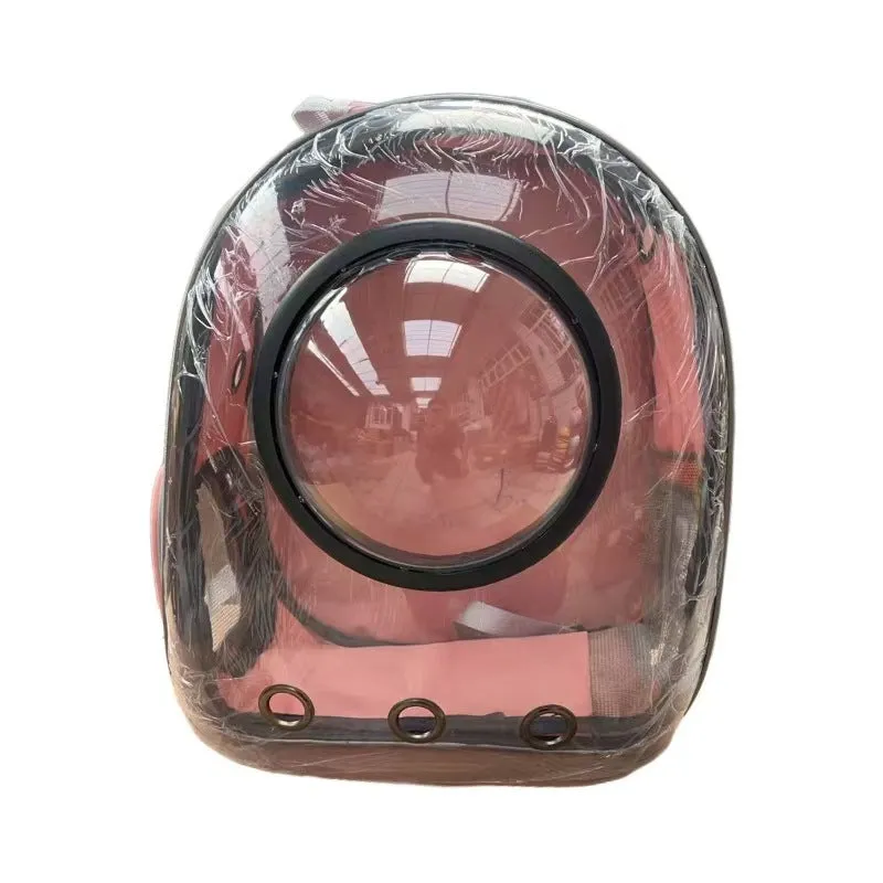 Transparent skylight pet cat bag in black colour, PC material, large capacity for travel use