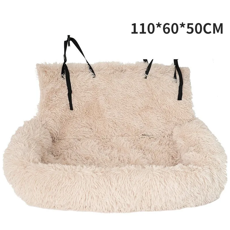 Removable cloth portable car kennel seat for dog in beige colour with S M XL size codes