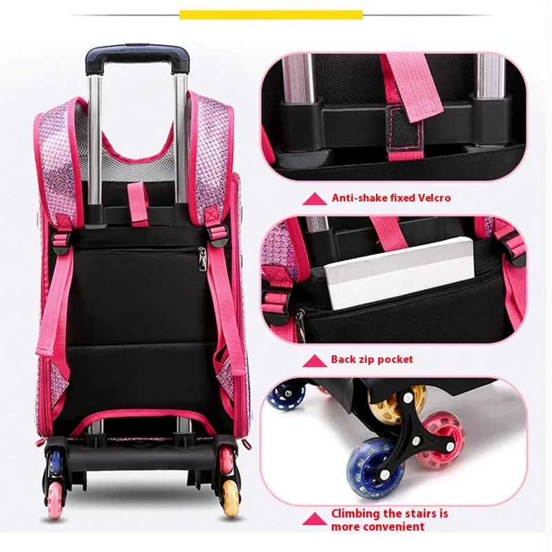 Transparent pet trolley diaper bag with folding shoulder design in blue colour