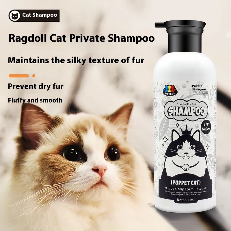 500ml anti-mite sterilisation cat shower gel for black chin and oily tail, suitable for Ragdoll and British Shorthair