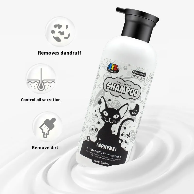 500ml anti-mite sterilisation cat shower gel for black chin and oily tail, suitable for Ragdoll and British Shorthair