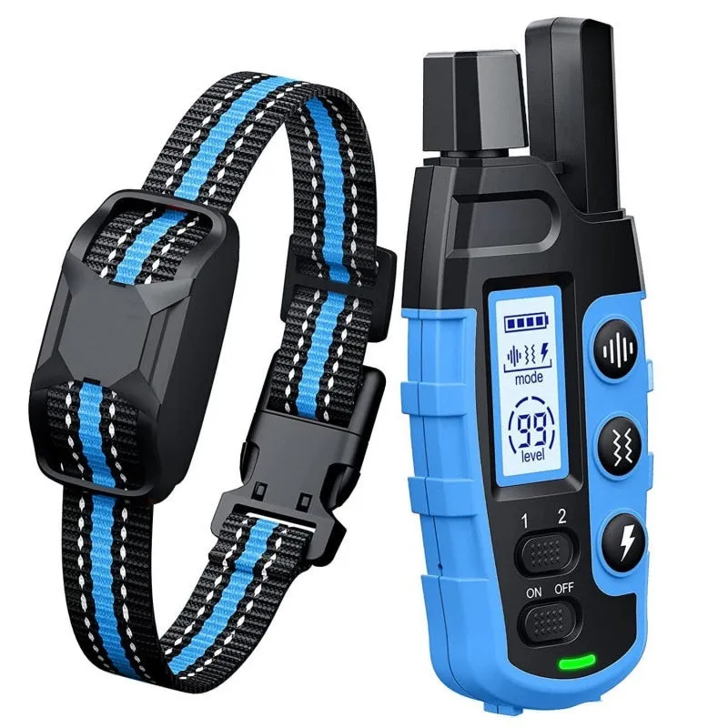 Colour screen dog training collar remote with dual power display and waterproof collar for one dog