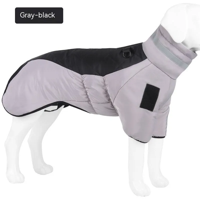 Winter dog coat waterproof with thicken padding for medium large dogs gray black colour