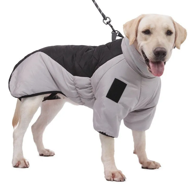 Winter dog coat waterproof with thicken padding for medium large dogs gray black colour