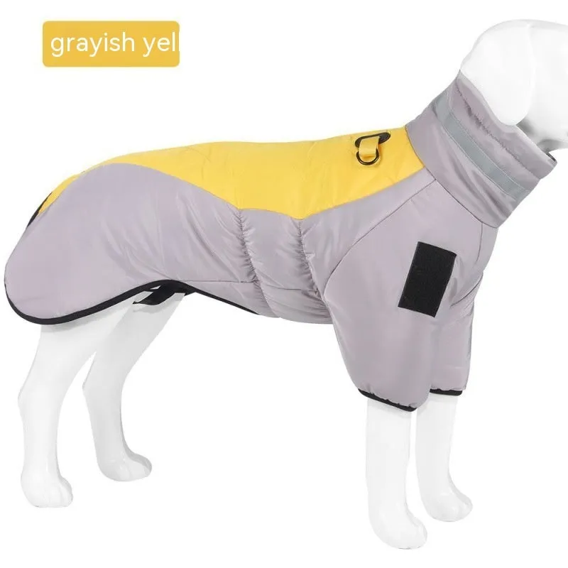 Winter dog coat waterproof with thicken padding for medium large dogs gray black colour