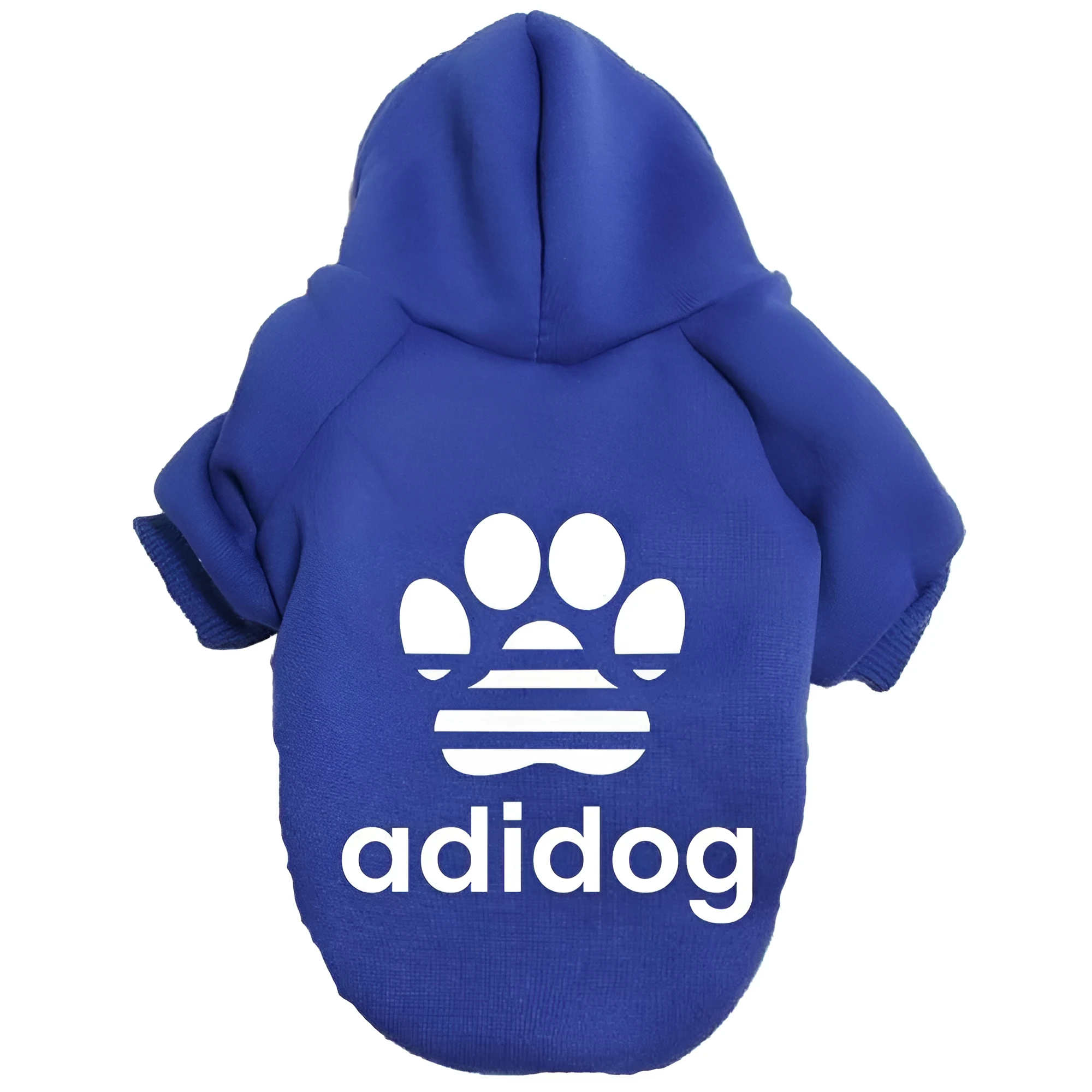 Dog claw guard polyester hoodie in blue, available in sizes S to 9XL for small and large breeds