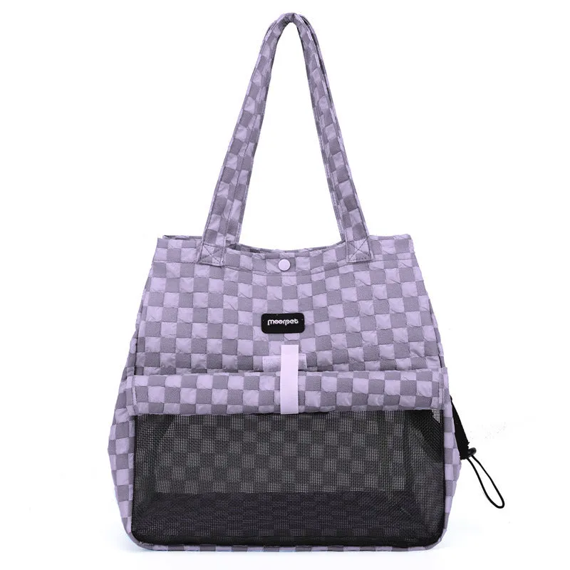 Portable cat bag in bubble composite cloth with shoulder strap, available in four colours
