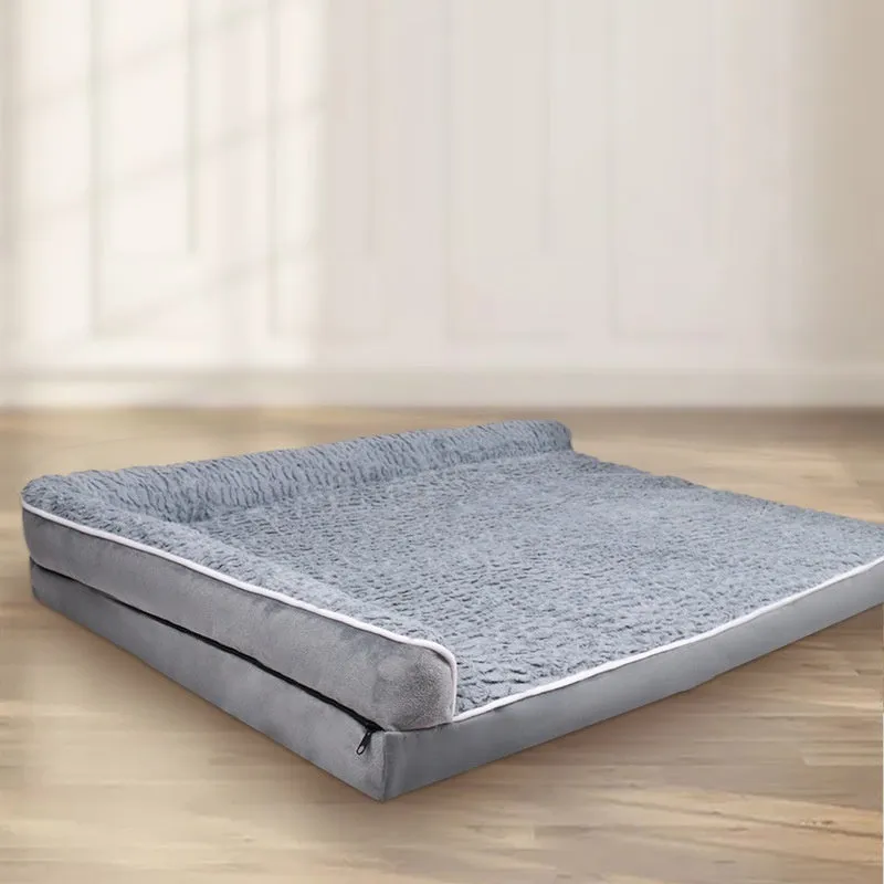 Waterproof fabric pet sofa kennel for cats in light gray – removable washable design