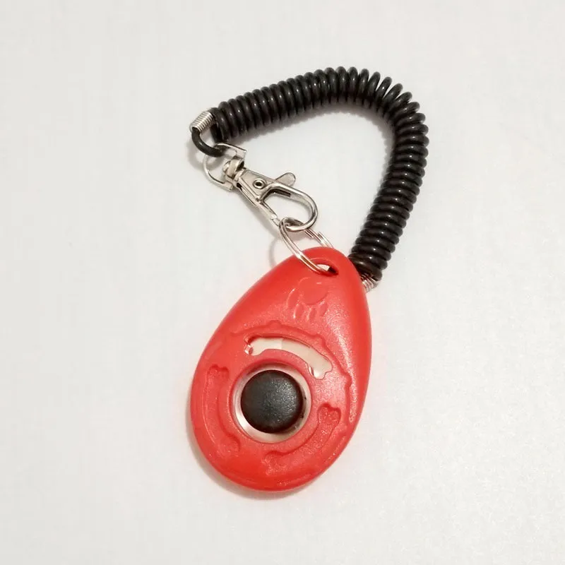 Dog training clicker in multiple colours with wrist strap for positive reinforcement training