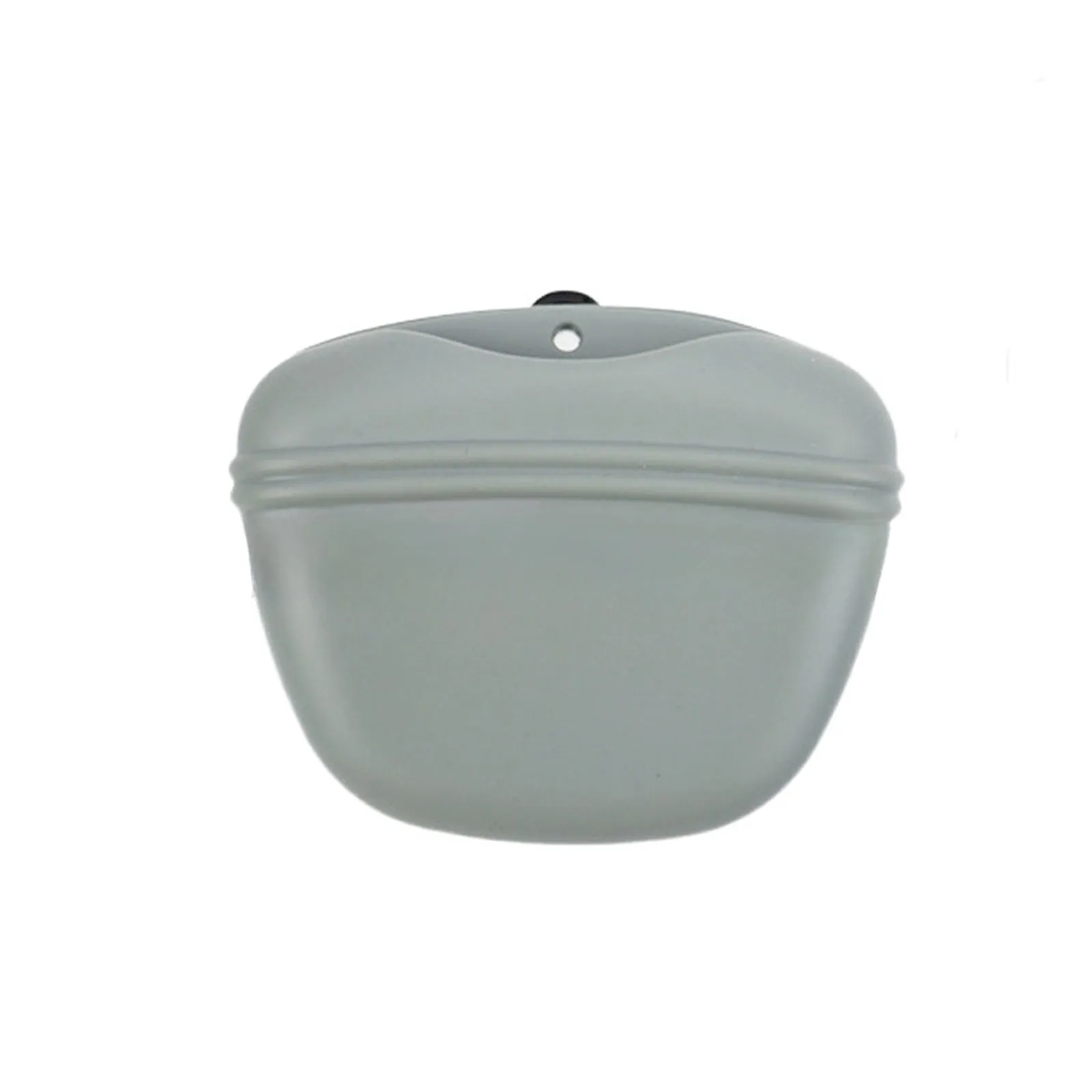 Silicone dog training treat waist bag with clip, shown in various colours.
