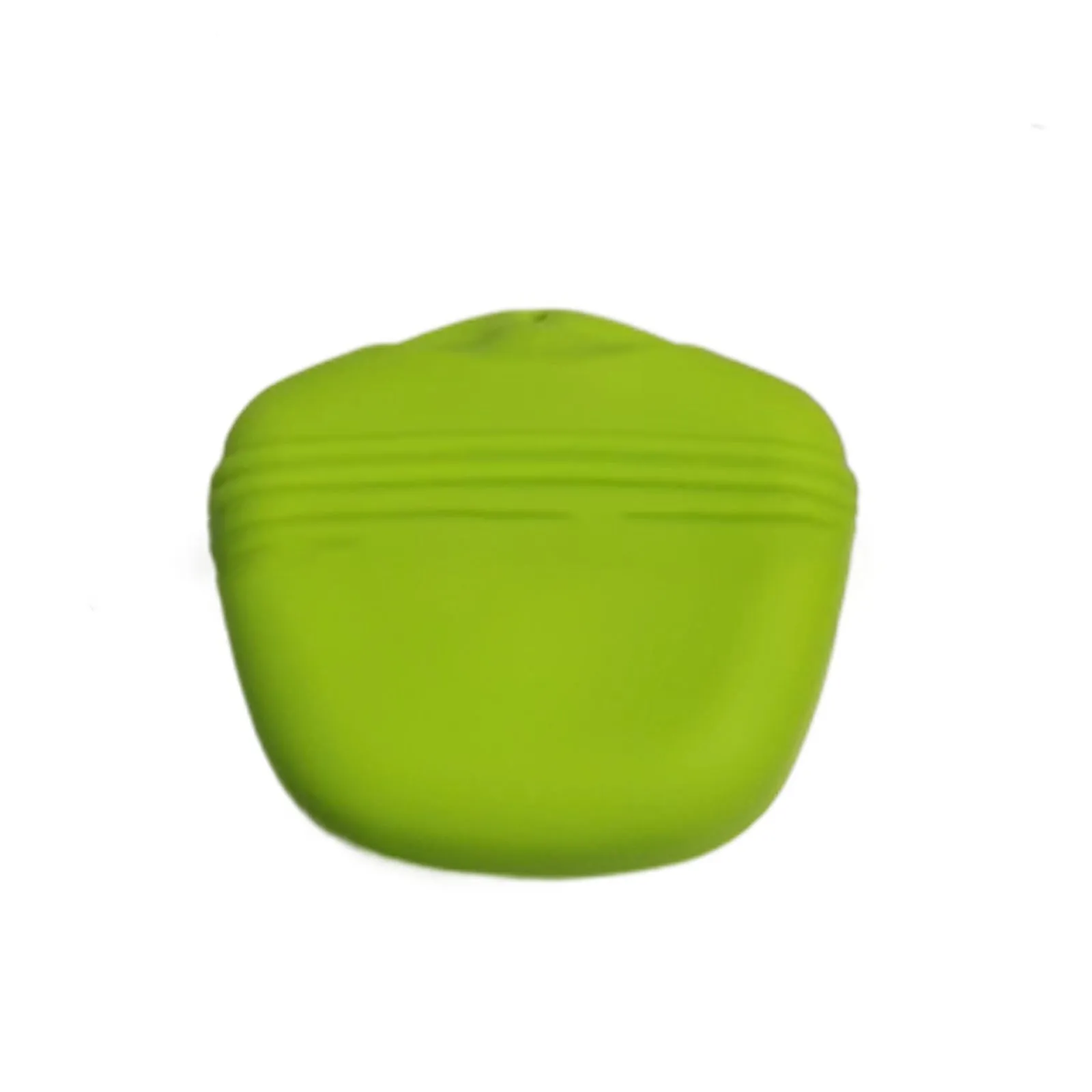 Silicone dog training treat waist bag with clip, shown in various colours.