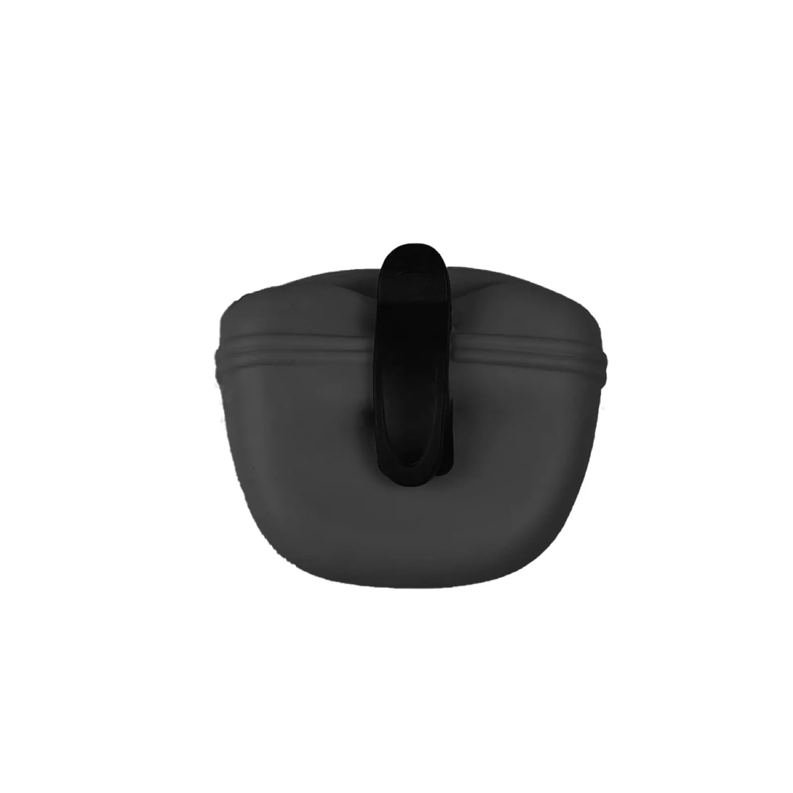 Silicone dog training treat waist bag with clip, shown in various colours.