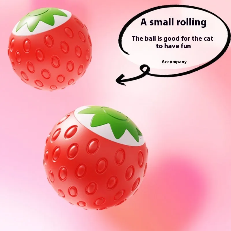 Self-Hi Relieving Stuff electric cat toy strawberry rolling ball for cats and small dogs in green