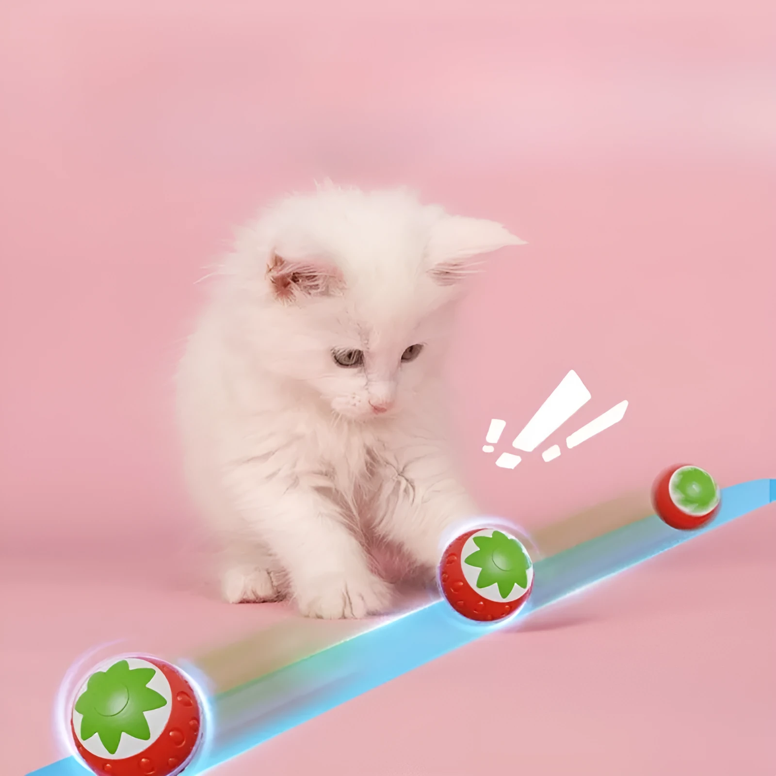 Self-Hi Relieving Stuff electric cat toy strawberry rolling ball for cats and small dogs in green