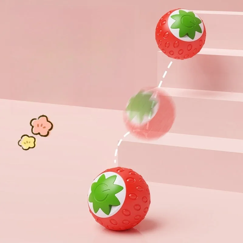 Self-Hi Relieving Stuff electric cat toy strawberry rolling ball for cats and small dogs in green