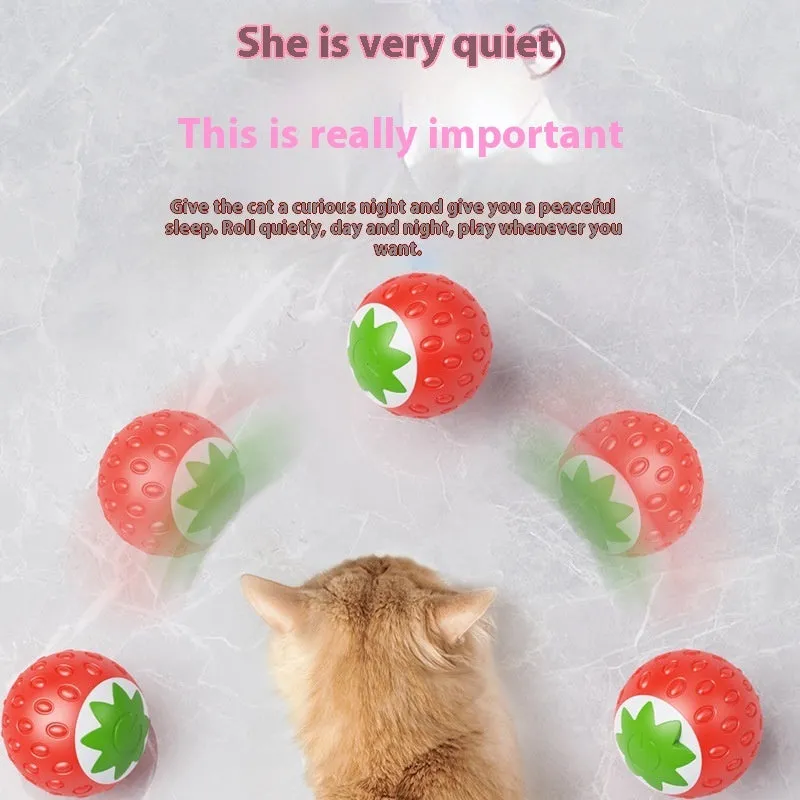 Self-Hi Relieving Stuff electric cat toy strawberry rolling ball for cats and small dogs in green