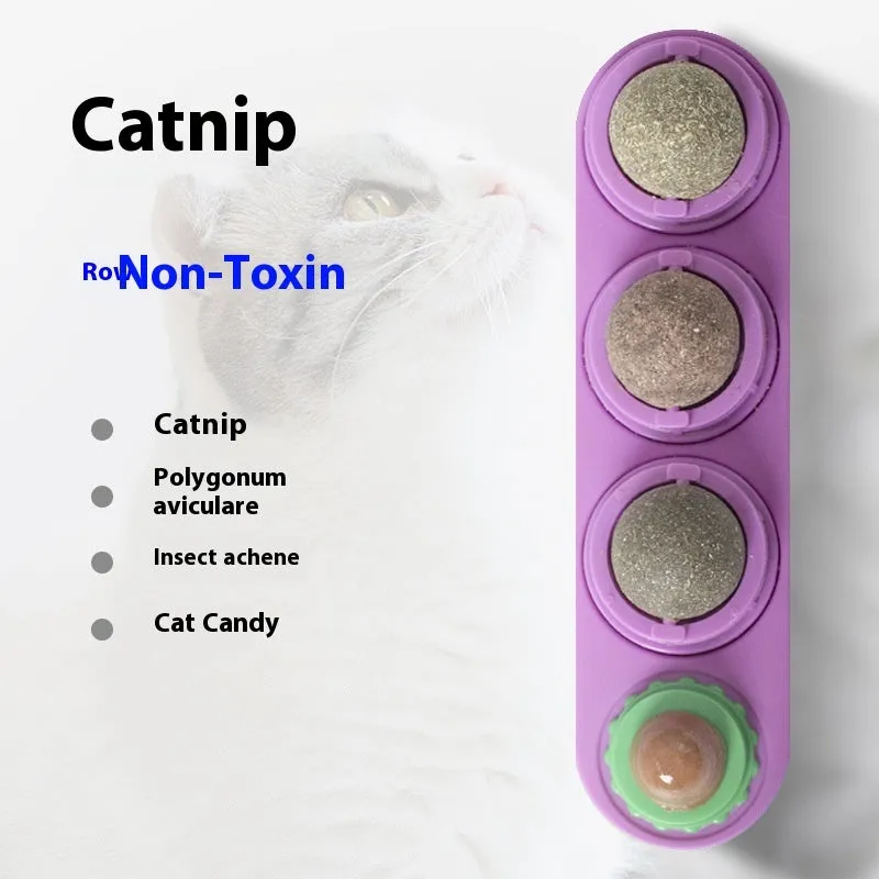 Cat toy snack molar in plastic with long-lasting design, available in blue, green, purple, pink, white, or grey