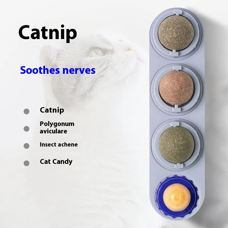 Cat toy snack molar in plastic with long-lasting design, available in blue, green, purple, pink, white, or grey