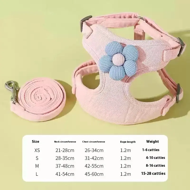 Cat pulling rope vest style harness in light green for going out with cat