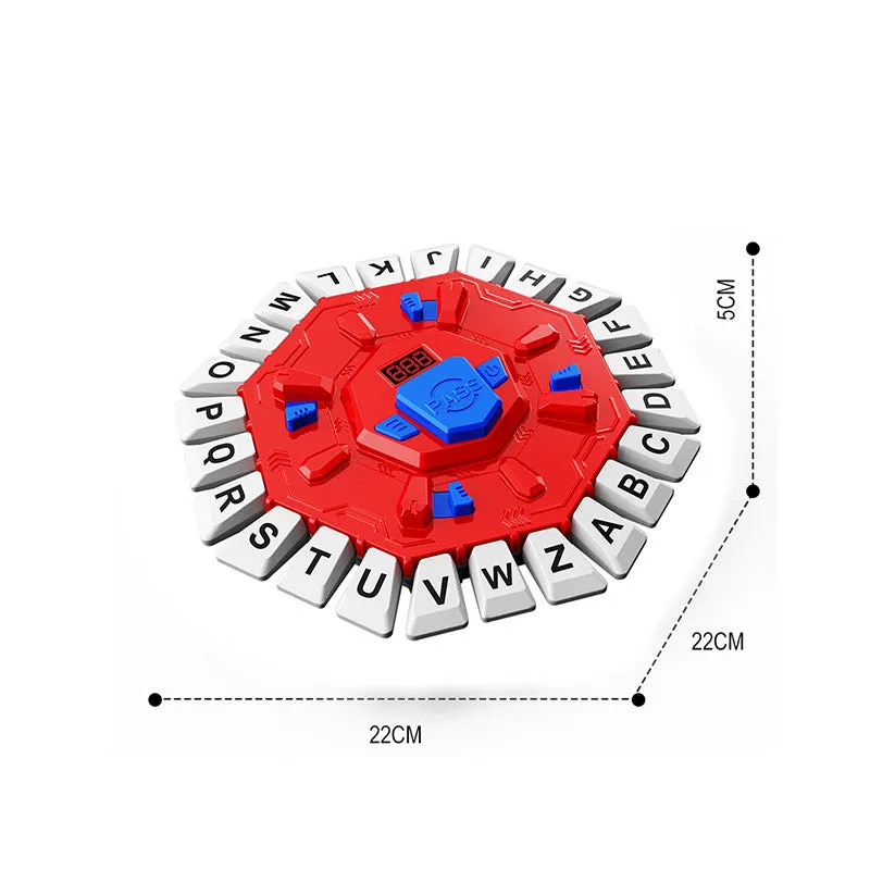 Multifunctional crazy letter game turntable desktop game in plastic with English Blue colour option