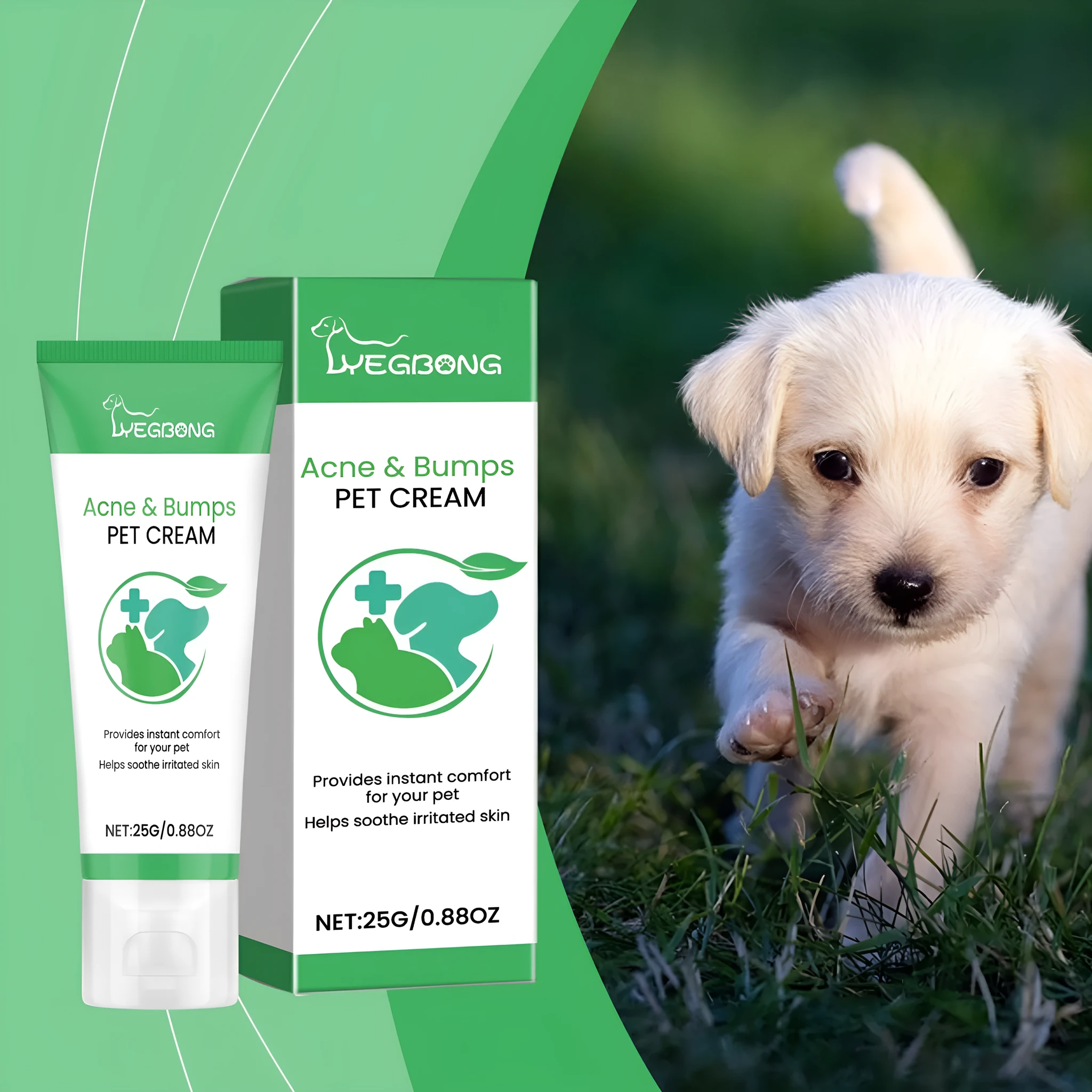 Pet neck cream 25g with aloe and tea tree oil for dog and cat skin care